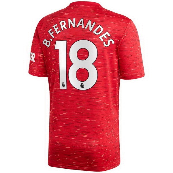 Maillot Football Manchester United NO.18 B. Fernandes Domicile 2020-21 Rouge